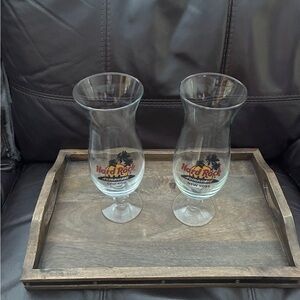 🍷Hard Rock Cafe Hurricane Glasses - Set of 2